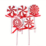kkboxly 5pcs Christmas Simulation Candy Lollipop Christmas Tree Ornament