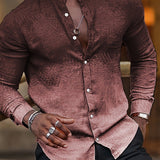 kkboxly  Men's Shirt Top Turn-Down Collar Long Sleeve Closure Male Casual Shirt For Men Daily Vacation Streetwear