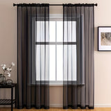 kkboxly 1pcs/set Pure Colour Sheer Voile Window Treatment With Rod Pocket Curtain Panels Suitable For Use In Kitchens, Bedrooms, And Living Rooms (white 52x84)