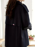 kkboxly  Double Breasted Solid Jacket, Casual Open Front Long Sleeve Outerwear, Women's Clothing