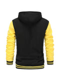 kkboxly  Hoodie Baseball Jacket, Hooded Varsity Baseball Jacket Letterman Jacket, Men’s Coat For Spring Fall