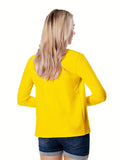 kkboxly  Solid Open Front Blazer, Casual Long Sleeve Blazer For Office & Work, Women's Clothing