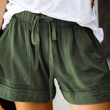 kkboxly  Drawstring Elastic Waist Shorts, Casual Comfortable Shorts With Pockets For Summer, Women's Clothing