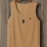 kkboxly  Stylish Flamingo Pattern Print Men's Loose Lapel Collar Casual Vest, Men's Clothing