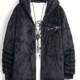 Men's Warm Fleece Hooded Jacket For Fall Winter