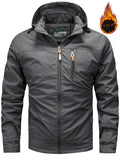 kkboxly  Men's Warm Thick Hooded Windbreaker Jacket, Casual Jacket For Fall Winter Outdoor Activities