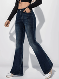 kkboxly  High Stretch Washed Bootcut Jeans, Slant Pockets Fashion Denim Pants, Women's Denim Jeans & Clothing