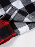 Men's Color Block Hooded Checkered Sweatshirt Casual Long Sleeve Hoodies With Button Gym Sports Hooded Jacket