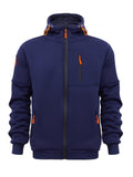 kkboxly  Solid Color Men's Hooded Jacket Casual Long Sleeve Hoodies With Zipper Gym Sports Hooded Coat For Spring Fall
