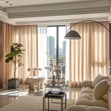 kkboxly 1pc Translucent Light Filtering Panel - Simple Decorative Rod Pocket Curtain for Living Room Bedroom Home Decoration with Solid Color and Easy Installation