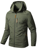 kkboxly  Men's Waterproof Windproof Hooded Jackets Outdoor Sports Jacket For Spring Autumn