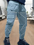 kkboxly  Men's Stylish Cargo Pants With Multi Pockets, Casual Breathable Slim Fit Joggers For Outdoor
