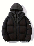 kkboxly  Men's Fashion Thick Sherpa Hood Coat, Padded Winter Warm Hooded Jacket For Autumn Winter