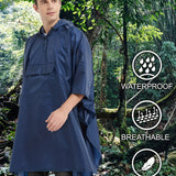 kkboxly  Men's Hooded Windbreaker Waterproof Raincoat With Pockets, Lightweight Raincoat For Outdoor Activities