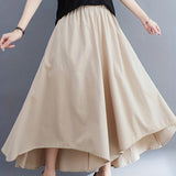 kkboxly  High Waist Wide Leg Pants, Casual Elastic Solid Culottes With Pockets Palazzo Pants, Women's Clothing