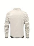 kkboxly  Men's Loose Casual Long Sleeve Tops Striped Cuff Lightweight Jackets Autumn And Winter Comfortable Coats