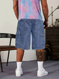 kkboxly  Classic Design Big Pockets Denim Shorts, Men's Casual Street Style Denim Shorts For Summer