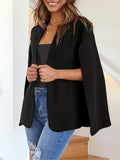 Solid Split Sleeve Blazer Jacket, Casual Open Front Cape Outerwear, Women's Clothing