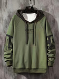 kkboxly  Plus Size Men's Contrast Color Letters Print Hoodies Oversized Hooded Sweatshirt Casual Fashion Tops For Spring/autumn, Men's Clothing