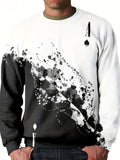 kkboxly  Poker Pattern Print Trendy Sweatshirt, Men's Casual Graphic Design Crew Neck Pullover Sweatshirt For Men Fall Winter