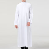 kkboxly  Muslim Men Long Sleeve Thobe Middle East Saudi Arab Kaftan Islamic Dubai Robes Ramadan Dishdasha