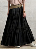 2025 kkboxly  Boho Ruffle Hem Tiered High Waist Skirt, Versatile Layered Maxi Skirt For Spring & Summer, Women's Clothing