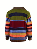 kkboxly kkboxly  Elegant Retro High Stretch Cardigan, Men's Casual Vintage Style V Neck Button Up Cardigan Coat For Fall Winter