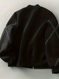 Striped Print Bomber Jacket, Casual Zip Up Long Sleeve Outerwear, Women's Clothing