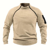 kkboxly  Warm Tactical Coat, Men's Casual Pullover Sweatshirt For Outdoor Activities