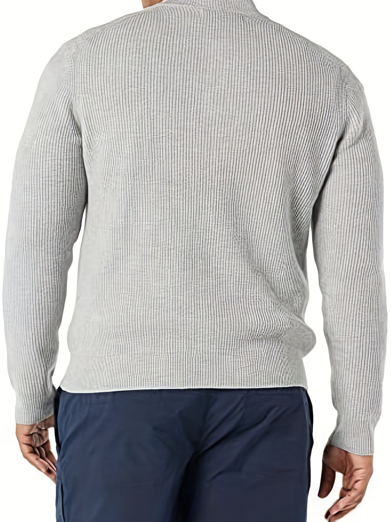 kkboxly  Plus Size Men's Casual Long-sleeved Textured Sweater Bottoming Wear For Spring/autumn/winter