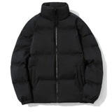 kkboxly  Men's Casual Thickened Thermal Zipper Cotton Jacket, Long Sleeve Stand Collar Windproof Padded Outwear For Winter
