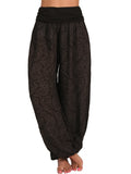 kkboxly  Boho Paisley Floral Print Harem Pants, Bohemian Loose Elastic Waist Pants For Spring & Summer, Women's Clothing