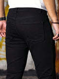 kkboxly  Slim Fit Jeans, Men's Casual Street Style Stretch Denim Pants