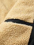 kkboxly Men's Trendy Fleece Hooded Jacket, Active Stand Collar Zip Up Hooded Coat For Fall Winter Outdoor