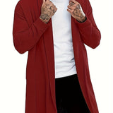 kkboxly  Plus Size Men's Solid Cardigan Fashion Casual Gown Spring Fall Winter Coat, Men's Clothing
