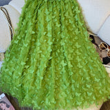 kkboxly  Butterfly Applique Mesh Skirt, Elegant Skirt For Spring & Fall, Women's Clothing