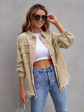 Plain Ripped Holes Lapel Denim Jackets, Distressed Raw Hem Long Sleeves Casual Denim Coats, Women's Denim  Clothing