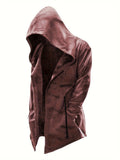 kkboxly  Men's Halloween Printed Hooded Cardigan Long Coat, Casual Cosplay Costumes