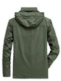 kkboxly  Men's Casual Sports Outdoor Windproof Waterproof Windbreaker Jacket, Detachable Hooded Jacket Outerwear