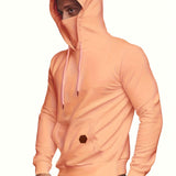 kkboxly  Men's Hoodie, Face Cover Casual Drawstring Hooded Sweatshirt With Multicolor