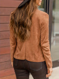 kkboxly  Open Front Lapel Jacket, Hippie Long Sleeve Jacket For Fall & Winter, Women's Clothing