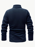 kkboxly  Warm Plush Fleece Jacket, Men's Casual Stand Collar Jacket Coat For Fall Winter