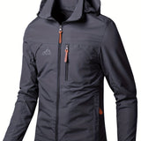 kkboxly  Men's Waterproof Windproof Hooded Jackets Outdoor Sports Jacket For Spring Autumn