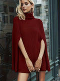 kkboxly  Turtleneck Cloak Sleeve Sweater, Elegant Raglan Shoulder Sweater For Fall & Winter, Women's Clothing