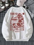 kkboxly  Men's Buildings Print Hoodie With Drawstring Pocket - Stylish And Comfortable Casual Wear