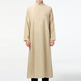 kkboxly  Muslim Men Long Sleeve Thobe Middle East Saudi Arab Kaftan Islamic Dubai Robes Ramadan Dishdasha