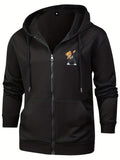 kkboxly  Praying Hands Print Men's Hooded Jacket Casual Long Sleeve Hoodies With Zipper Gym Sports Hooded Coat For Spring Fall