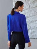 kkboxly  Casual Solid Fashion Crop Blazer, Long Sleeve Lapel Loose Crop Coat, Women's Clothing