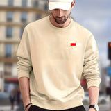 kkboxly  Classic Pattern Print Trendy Sweatshirt, Men's Casual Graphic Design Crew Neck Pullover Sweatshirt For Men Fall Winter
