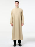 kkboxly  Muslim Men Long Sleeve Thobe Middle East Saudi Arab Kaftan Islamic Dubai Robes Ramadan Dishdasha